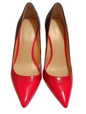 Daya by Zendaya pointed-toe pumps in a red-to-burgundy ombré patent finish.